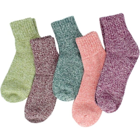 YZKKE 5Pack Womens Q-14 Vintage Winter Soft Warm Thick Cold Knit Wool Crew Sock - Picture 4 of 7